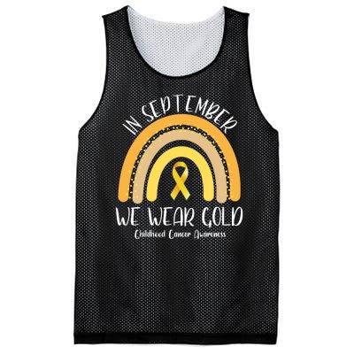 In September We Wear Gold Childhood Cancer Awareness Mesh Reversible Basketball Jersey Tank