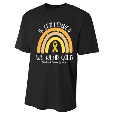 In September We Wear Gold Childhood Cancer Awareness Performance Sprint T-Shirt