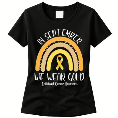 In September We Wear Gold Childhood Cancer Awareness Womens T-Shirt