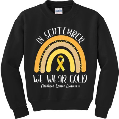In September We Wear Gold Childhood Cancer Awareness Kids Sweatshirt