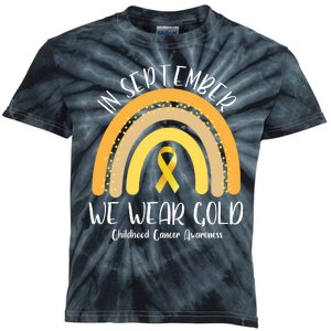 In September We Wear Gold Childhood Cancer Awareness Kids Tie-Dye T-Shirt