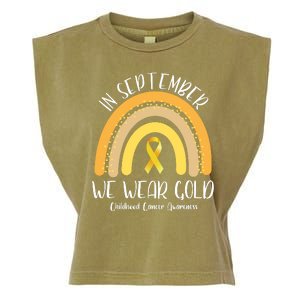 In September We Wear Gold Childhood Cancer Awareness Garment-Dyed Women's Muscle Tee