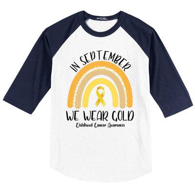 In September We Wear Gold Childhood Cancer Awareness Baseball Sleeve Shirt