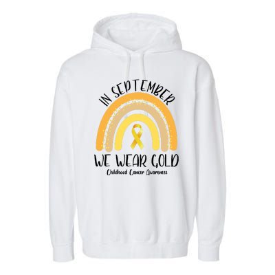 In September We Wear Gold Childhood Cancer Awareness Garment-Dyed Fleece Hoodie