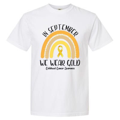 In September We Wear Gold Childhood Cancer Awareness Garment-Dyed Heavyweight T-Shirt