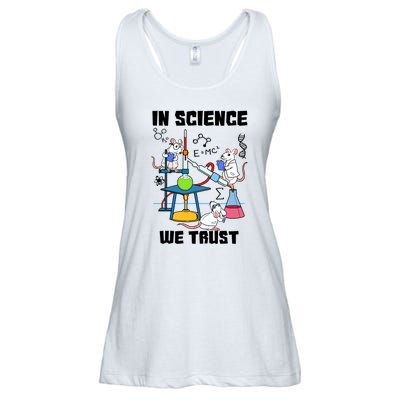 In Science We Trust Chemicals Chemist Mice Funny Laboratory Ladies Essential Flowy Tank