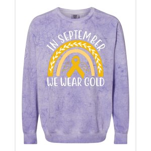 In September We Wear Gold Childhood Cancer Colorblast Crewneck Sweatshirt