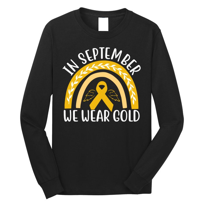 In September We Wear Gold Childhood Cancer Long Sleeve Shirt