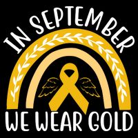 In September We Wear Gold Childhood Cancer Drawstring Bag