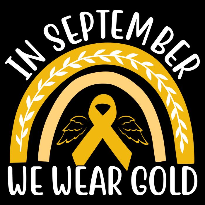 In September We Wear Gold Childhood Cancer Drawstring Bag