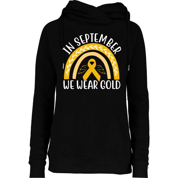 In September We Wear Gold Childhood Cancer Womens Funnel Neck Pullover Hood