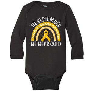 In September We Wear Gold Childhood Cancer Baby Long Sleeve Bodysuit