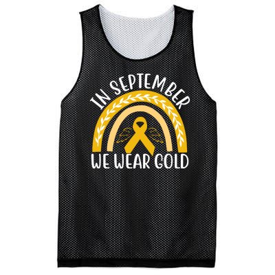 In September We Wear Gold Childhood Cancer Mesh Reversible Basketball Jersey Tank