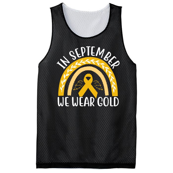 In September We Wear Gold Childhood Cancer Mesh Reversible Basketball Jersey Tank