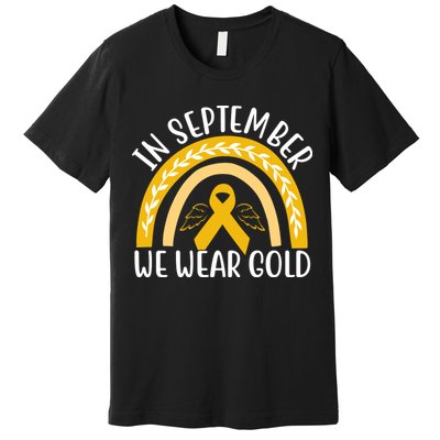 In September We Wear Gold Childhood Cancer Premium T-Shirt