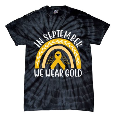 In September We Wear Gold Childhood Cancer Tie-Dye T-Shirt