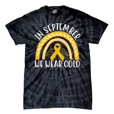 In September We Wear Gold Childhood Cancer Tie-Dye T-Shirt