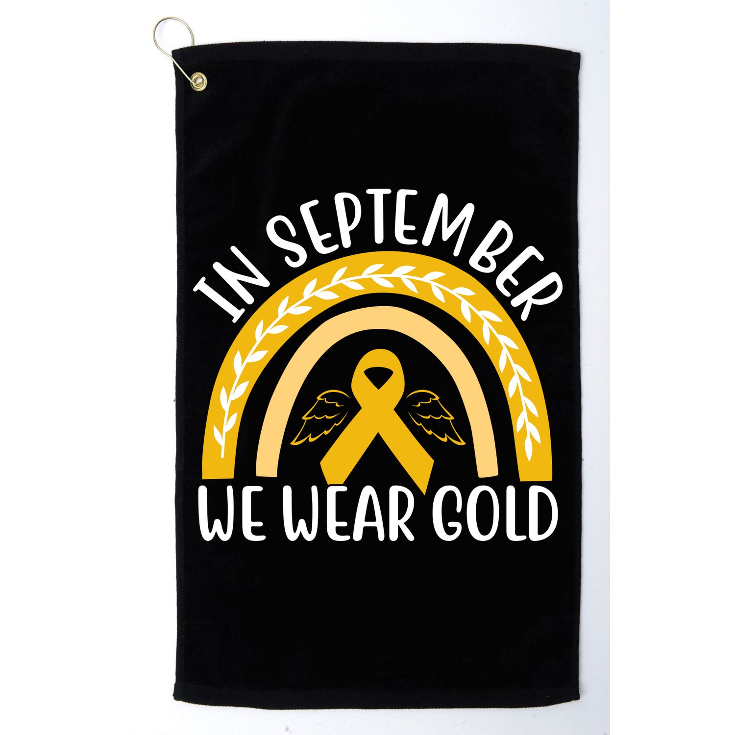 In September We Wear Gold Childhood Cancer Golf Towel