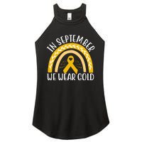 In September We Wear Gold Childhood Cancer Women's Perfect Tri Rocker Tank