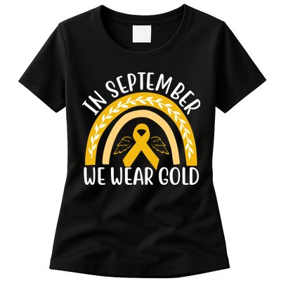 In September We Wear Gold Childhood Cancer Womens T-Shirt