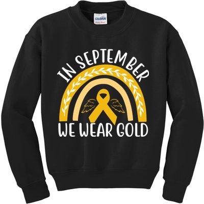 In September We Wear Gold Childhood Cancer Kids Sweatshirt