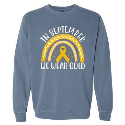 In September We Wear Gold Childhood Cancer Garment-Dyed Sweatshirt