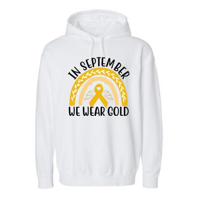 In September We Wear Gold Childhood Cancer Garment-Dyed Fleece Hoodie