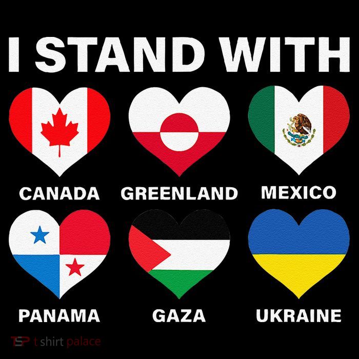 I Stand With Canada Greenland Mexico Panama Gaza Ukraine Tall T-Shirt