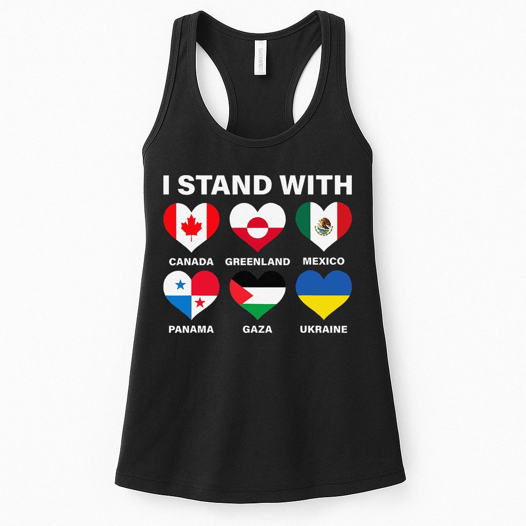 I Stand With Canada Greenland Mexico Panama Gaza Ukraine Womens Tank Top