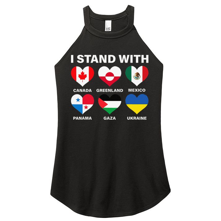 I Stand With Canada Greenland Mexico Panama Gaza Ukraine Women's Perfect Tri Rocker Tank