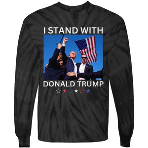 I Stand With Donald Trump After Shooting At Rally Tie-Dye Long Sleeve Shirt