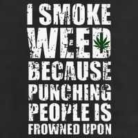 I Smoke Weed Because Punching People Is Frowned Upon Cool Comfort Performance Bucket Hat