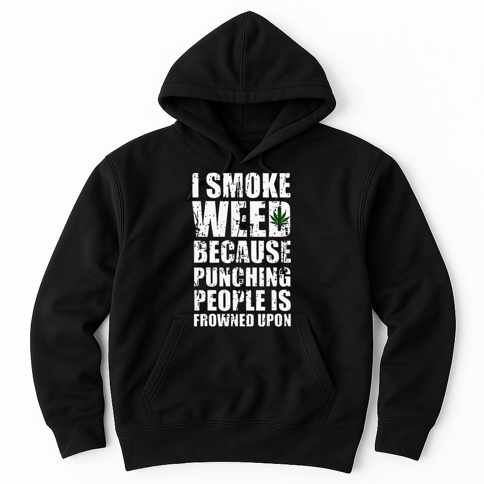 I Smoke Weed Because Punching People Is Frowned Upon Hoodie