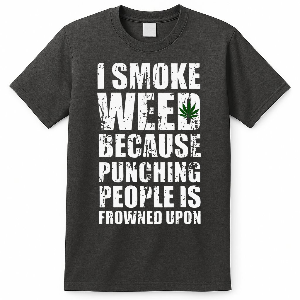 I Smoke Weed Because Punching People Is Frowned Upon T-Shirt