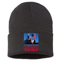 I Stand With President Trump After The Shooting At His Rally Sustainable Knit Beanie