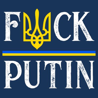 I Stand With Ukraine Flag Logo Trident Funny Anti Putin T-Shirt