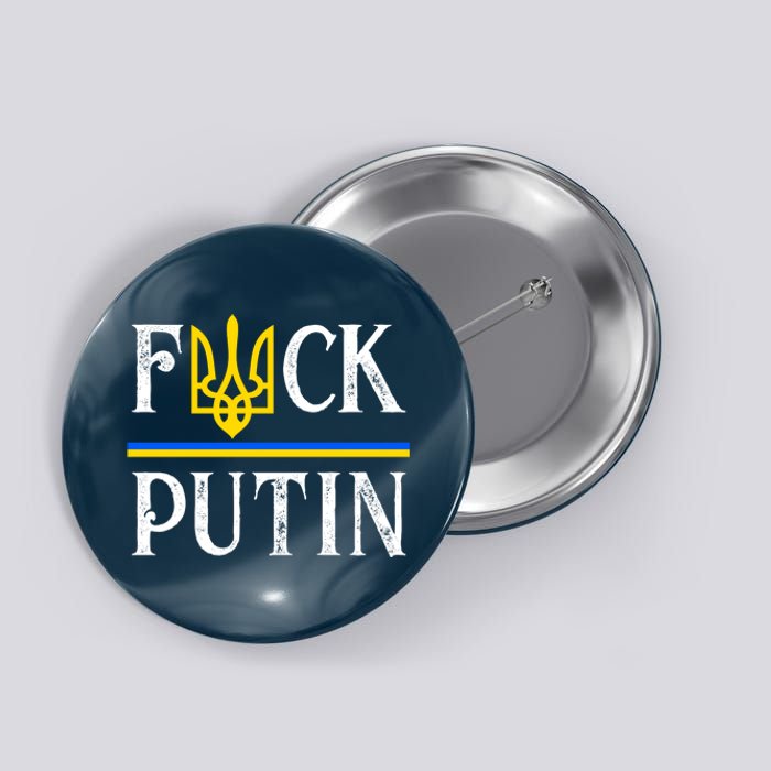 I Stand With Ukraine Flag Logo Trident Funny Anti Putin Button