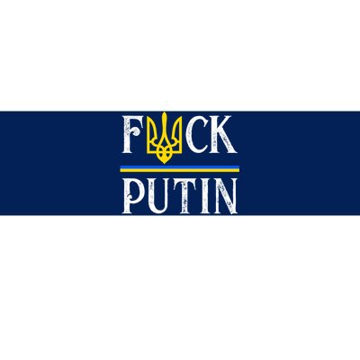 I Stand With Ukraine Flag Logo Trident Funny Anti Putin Bumper Sticker