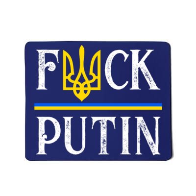 I Stand With Ukraine Flag Logo Trident Funny Anti Putin Mousepad