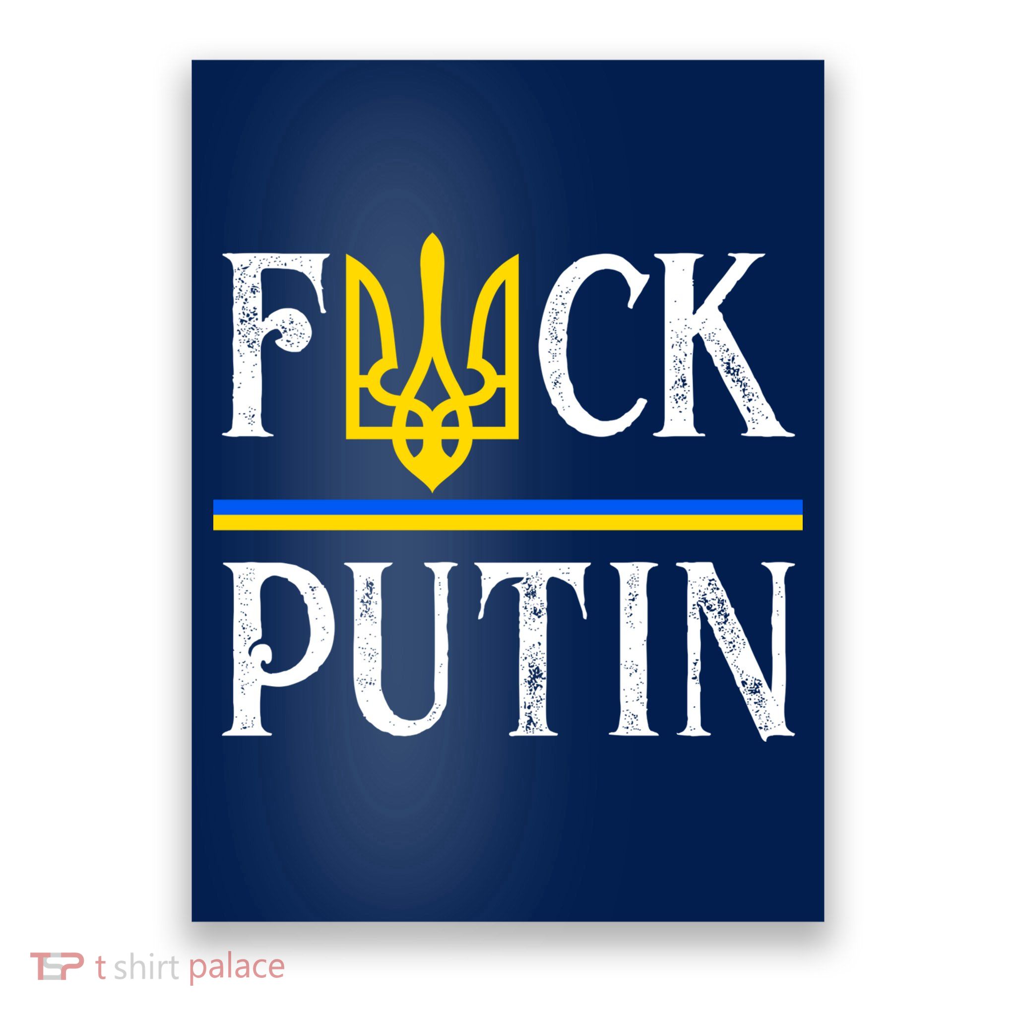 I Stand With Ukraine Flag Logo Trident Funny Anti Putin Poster
