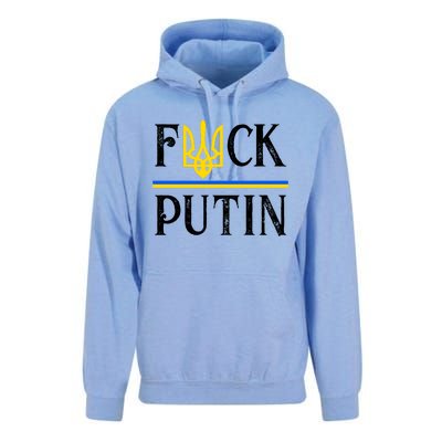 I Stand With Ukraine Flag Logo Trident Funny Anti Putin Unisex Surf Hoodie