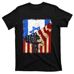 I Stand With Israel Flag With Us American Flag Israel Strong Design T-Shirt