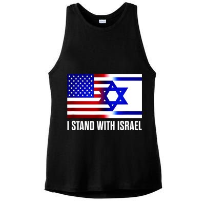 I Stand With Israel Us Israel Flag Support Israel Jerusalem Ladies PosiCharge Tri-Blend Wicking Tank