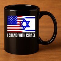 I Stand With Israel Us Israel Flag Support Israel Jerusalem 11oz C Handle Ceramic Mug