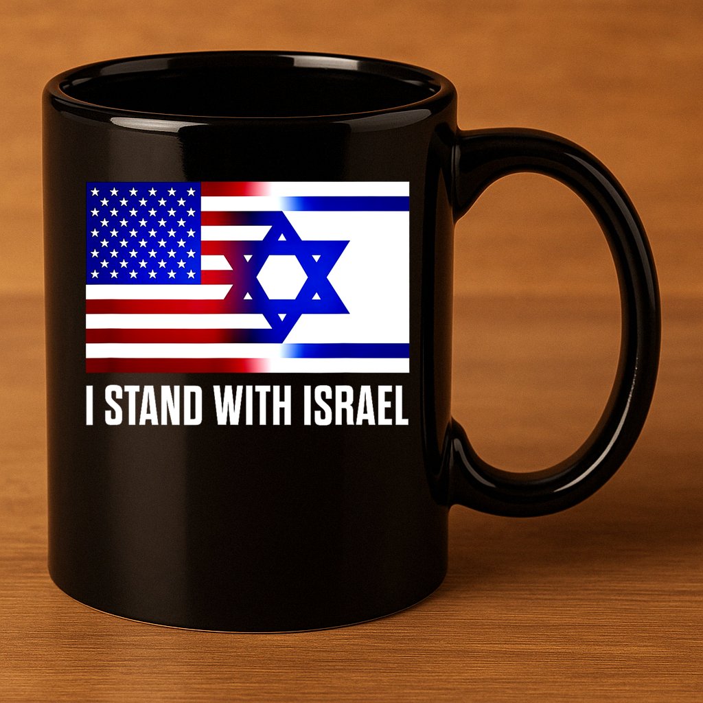 I Stand With Israel Us Israel Flag Support Israel Jerusalem 11oz C Handle Ceramic Mug