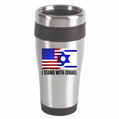 I Stand With Israel Us Israel Flag Support Israel Jerusalem 16oz Travel Tumbler