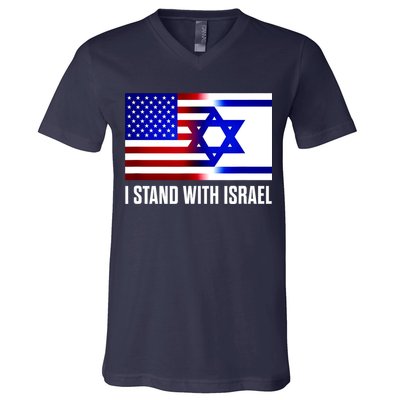 I Stand With Israel Us Israel Flag Support Israel Jerusalem V-Neck T-Shirt