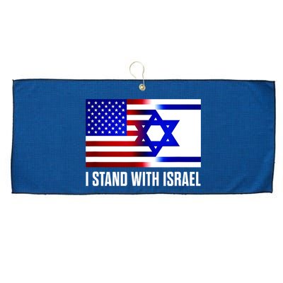 I Stand With Israel Us Israel Flag Support Israel Jerusalem Large Microfiber Waffle Golf Towel