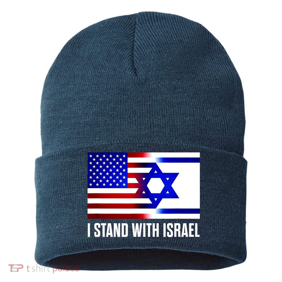 I Stand With Israel Us Israel Flag Support Israel Jerusalem Sustainable Knit Beanie