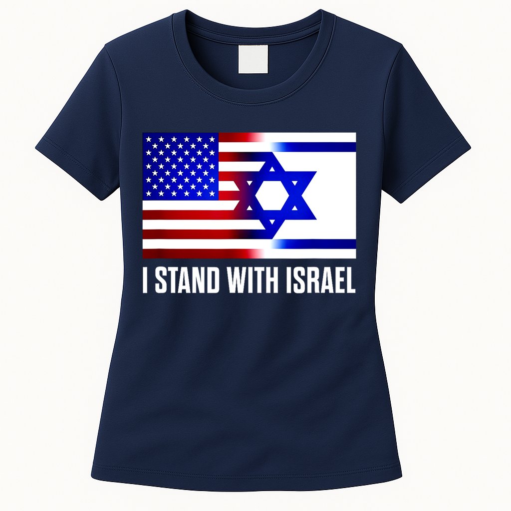I Stand With Israel Us Israel Flag Support Israel Jerusalem Womens T-Shirt